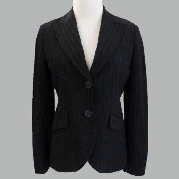 Ann Taylor 4P Black Pinstripe Blazer - Picture 1 of 5